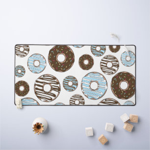 Patroon donuts, blauwe donuts, bruine donuts bureaumat