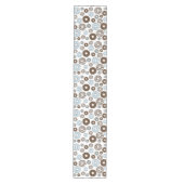 Patroon donuts, blauwe donuts, bruine donuts medium tafelloper (Voorkant)