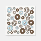 Patroon donuts, blauwe donuts, bruine donuts servet (Voorkant)