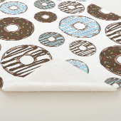 Patroon donuts, blauwe donuts, bruine donuts sherpa deken (3/4)