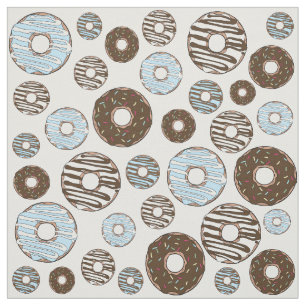 Patroon donuts, blauwe donuts, bruine donuts stof