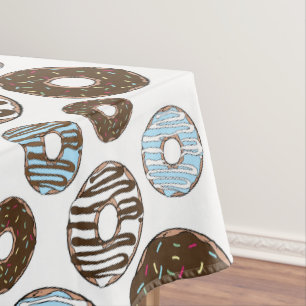Patroon donuts, blauwe donuts, bruine donuts tafelkleed