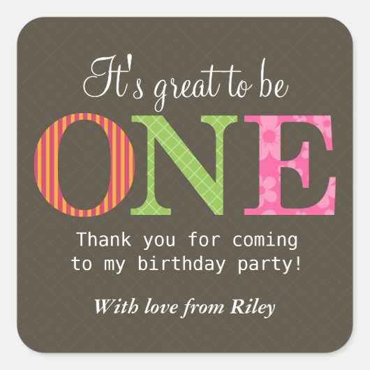 Patroon Een Verjaardagsfeestje Sticker (Voorkant)