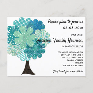 Patroon Familie Reünie Boom 2-zijdig Save the Date Aankondigingskaart