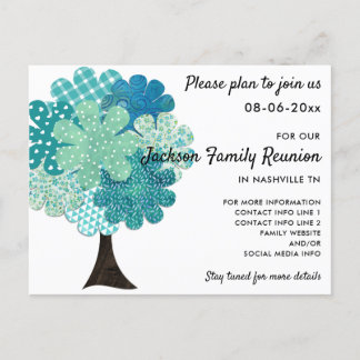 Patroon Familie Reünie Boom 2-zijdig Save the Date Aankondigingskaart