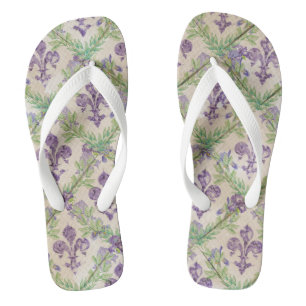 patroon "Fleur de lis" - waterverf Iris Teenslippers