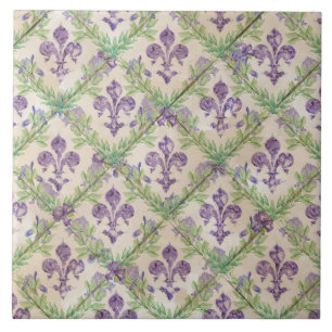 patroon "Fleur de lis" - waterverf Iris Tegeltje