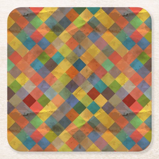  patroon. Geometrisch. Vierkante Kartonnen Onderzetter (Voorkant)