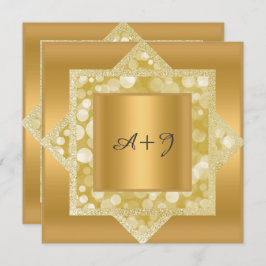 PATROON GOLD GLITTER WEDING KAART