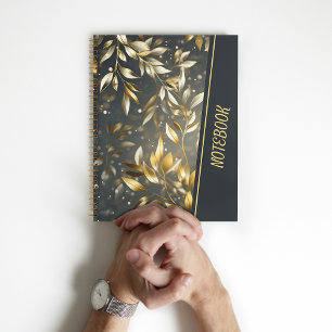 Patroon gouden bladeren Notitieboek
