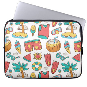 patroon grappige zomervakantie laptop sleeve
