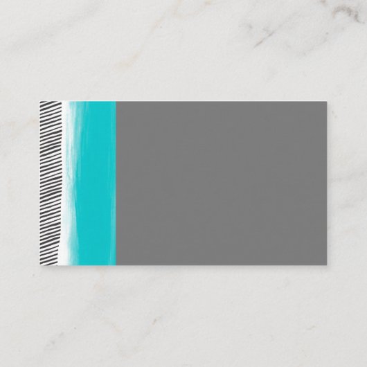 patroon grijs wit en turquoise artistiek ontwerp visitekaartje (Achterkant)