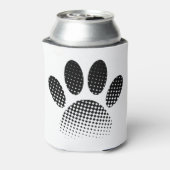 Patroon Halftone hond Paw afdrukken controleren Blikjeskoeler (Blikje Achterkant)