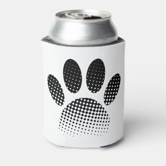 Patroon Halftone hond Paw afdrukken controleren Blikjeskoeler (Blikje Achterkant)