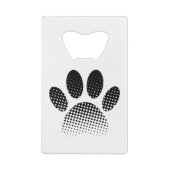Patroon Halftone hond Paw afdrukken controleren Kredietkaart Flessenopener (Achterkant)