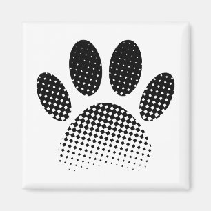 Patroon Halftone hond Paw afdrukken controleren Magneet