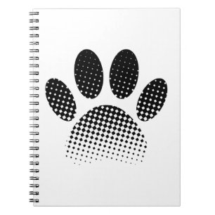 Patroon Halftone hond Paw afdrukken controleren Notitieboek