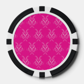  patroon heet roze pokerchips