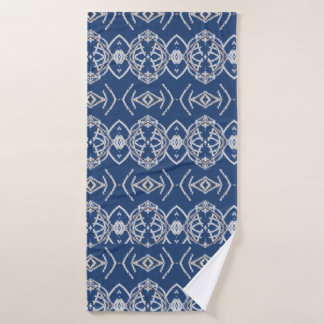 Patroon Helder Blauw & Wit Sneeuwvormen Badhanddoek