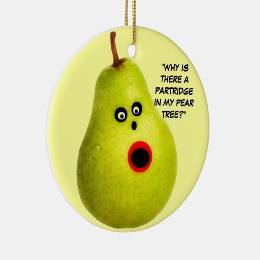 Patroon in een Pear Tree Kerstmis Keramisch Ornament (Rechts)