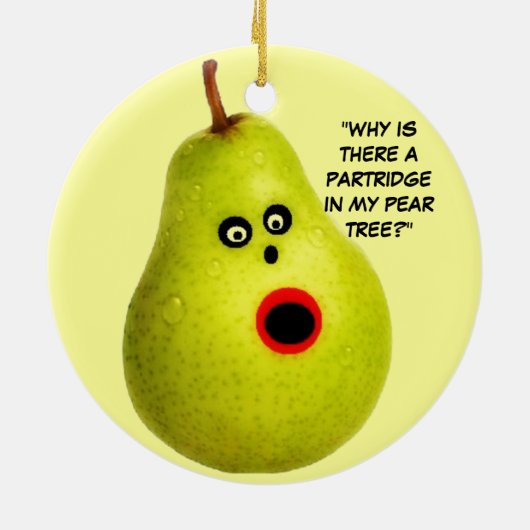 Patroon in een Pear Tree Kerstmis Keramisch Ornament (Achterkant)