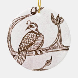 Patroon in een peerboom keramisch ornament