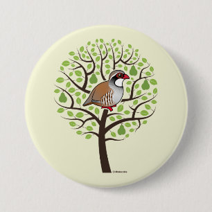 Patroon in een peerboom ronde button 7,6 cm