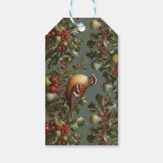 Patroon in een perenboom cadeaulabel (Voorkant)