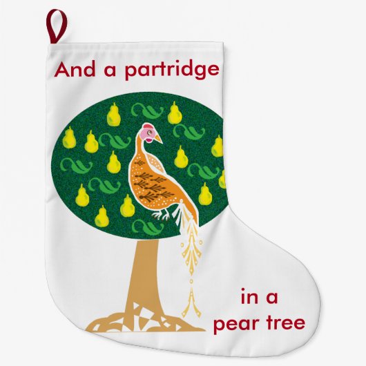 Patroon in een perenboom grote kerstsok (Voorkant)