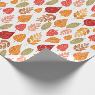 Patroon in gesneden herfst leest cadeaupapier
