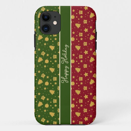Patroon Kerst decoratie iPhone Case (Achterkant)