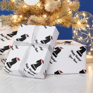 Patroon kerstinpakpapier voor paardenschachten cadeaupapier