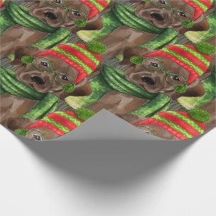 Patroon Kerstmis Chocolade Lab Vakantie Cadeaupapier