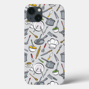 Patroon keukengereedschappen iPhone 13 hoesje