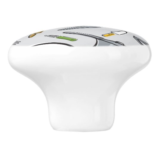 Patroon keukengereedschappen keramische knop (Zijkant)