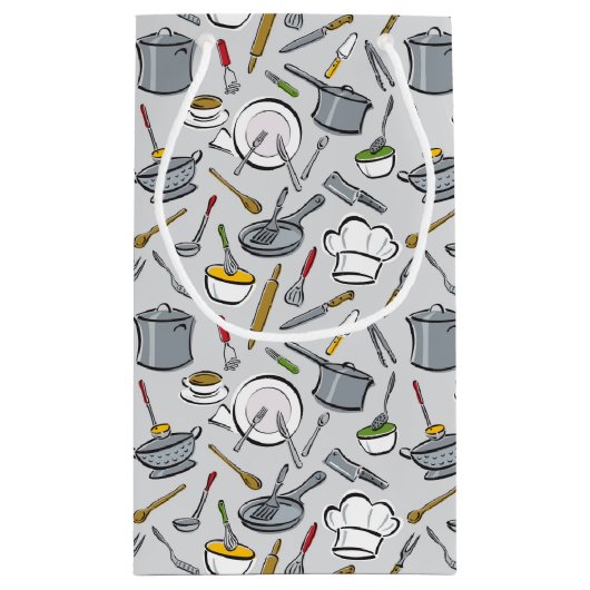 Patroon keukengereedschappen klein cadeauzakje (Achterkant)