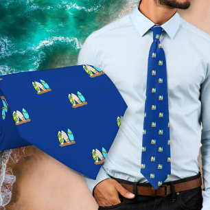 Patroon Kleine Surfplanken Stropdas