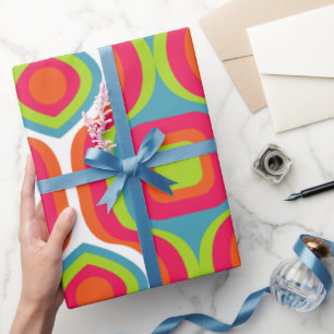 Patroon Kleurrijk Stijlvol Geometrisch Vintage Sch Cadeaupapier