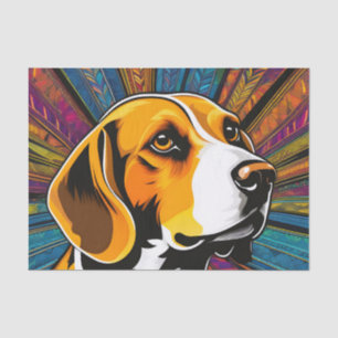 Patroon Kleurrijke Beagle Tissuepapier