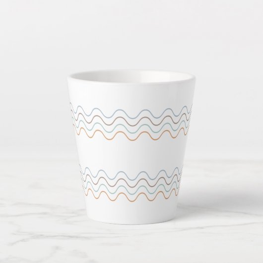 Patroon kleurrijke curve latte mok (Voorkant)