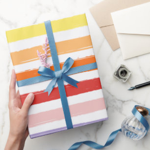 Patroon kleurrijke regenboogstrips cadeaupapier