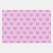 Patroon lavender en roze harten inpakpapier vel (Voorkant 3)
