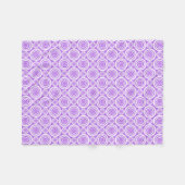 Patroon lavender en witte geometrische cirkels fleece deken (Voorkant (Horizontaal))