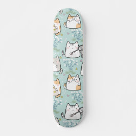 Patroon Leuke Kawaii Cats plant vlinders Skateboard