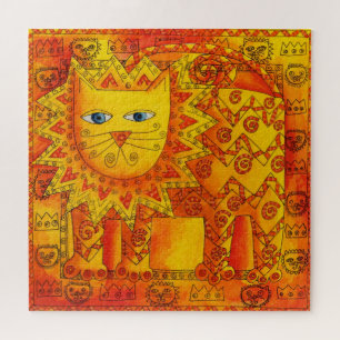 Patroon Lion aquarel illustratie Legpuzzel