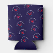 Patroon logo monogram - gepersonaliseerd rood & bl blikjeskoeler (Achterkant)