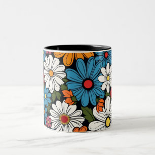 patroon maasbloem tweekleurige koffiemok