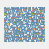 Patroon mariene symbolen fleece deken (Voorkant (Horizontaal))
