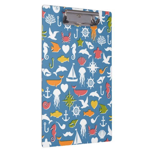 Patroon mariene symbolen klembord (Rechts)