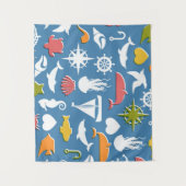 Patroon mariene symbolen wandkleed (Voorkant)